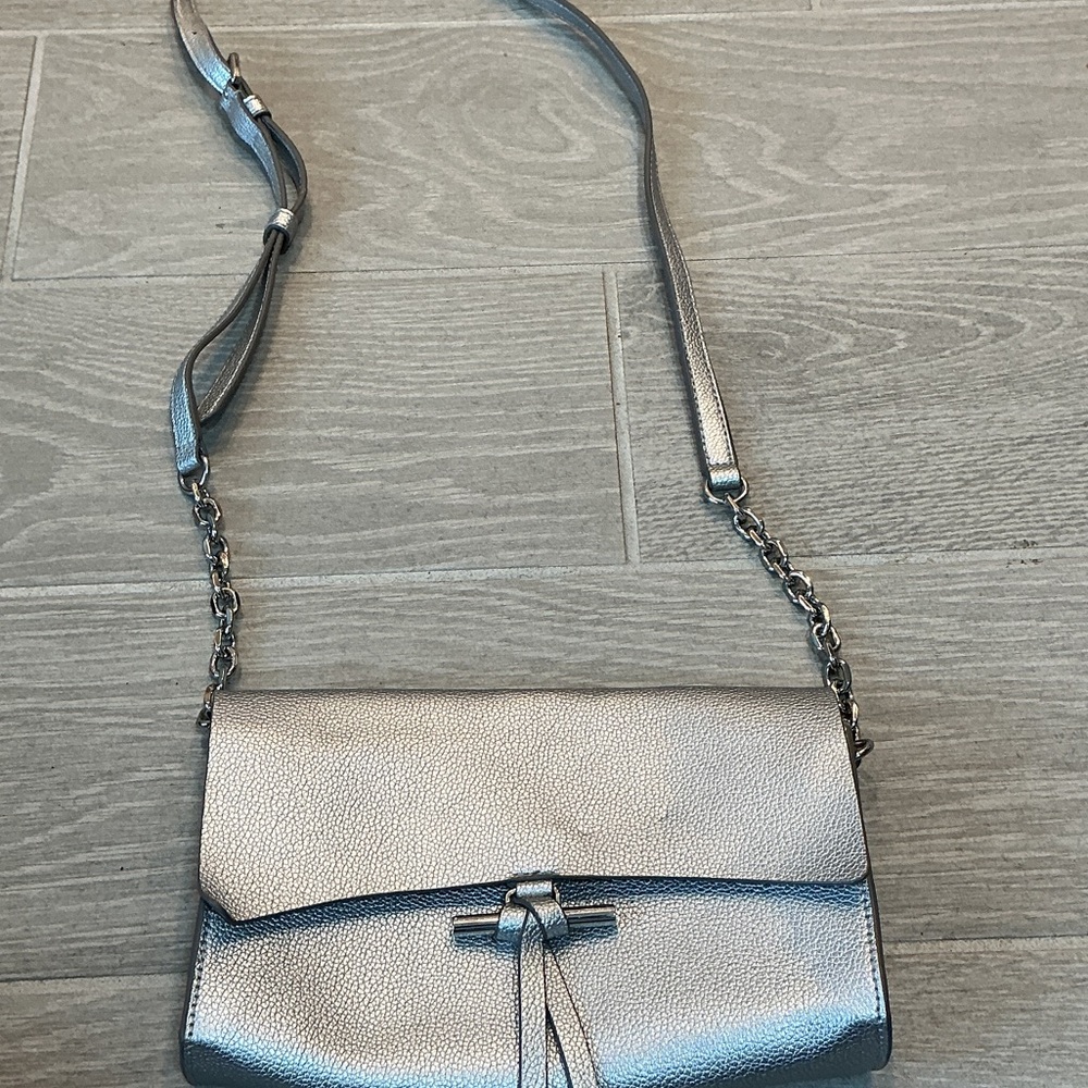 Thacker New York Silver Recycled Leather Crossbody Bag - Picture 8 of 11